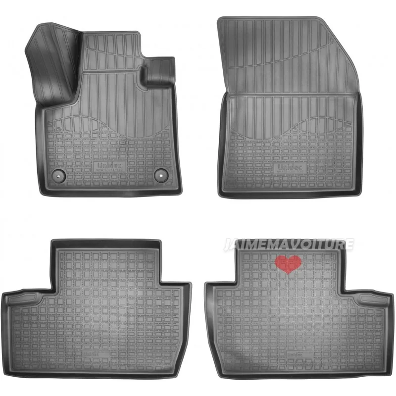 Kit 4 floor mats for Peugeot 5008 2 after 2017