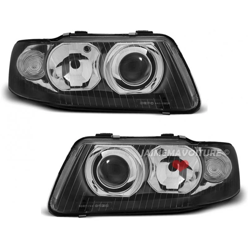 Audi A3 front headlights 2000-2003 black