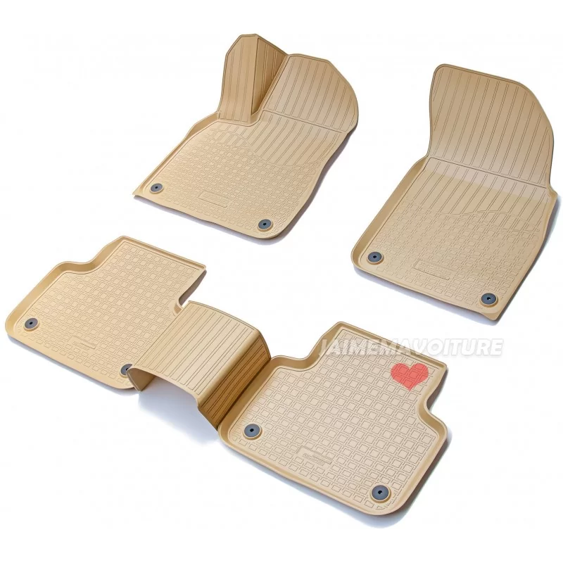 Kit 4 tapis de sol beige pour AUDI Q8 Kit 4 tapis de sol beige pour AUDI Q8