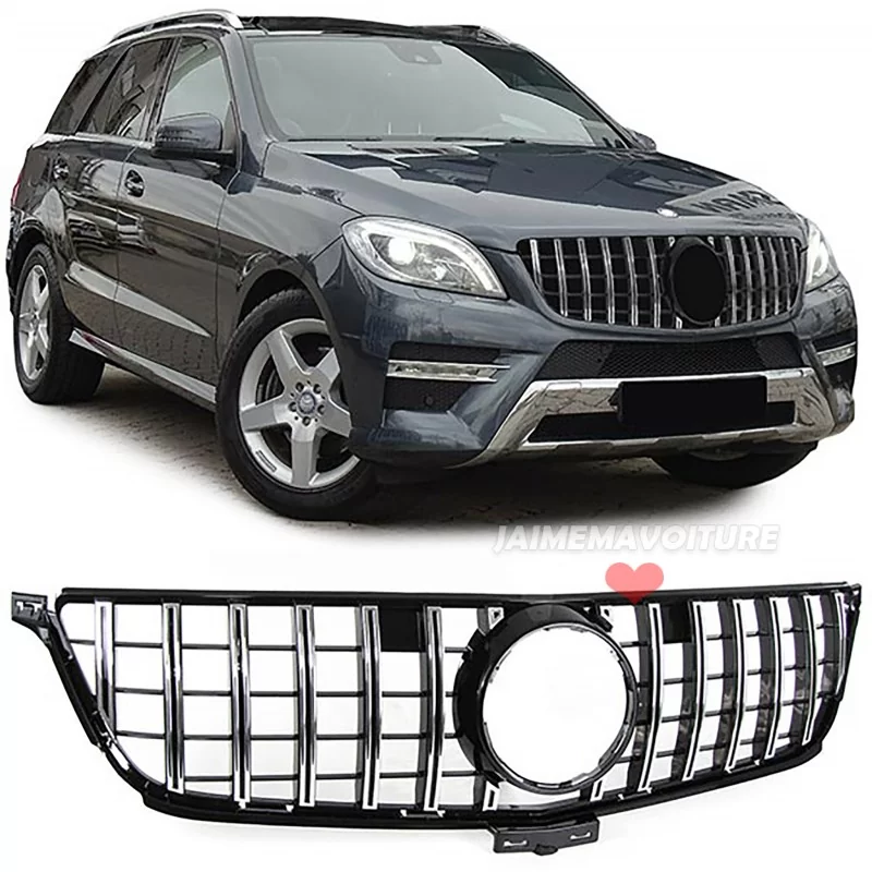 Calandre panamericana noire chrome pour Mercedes ML W166 2011-2015