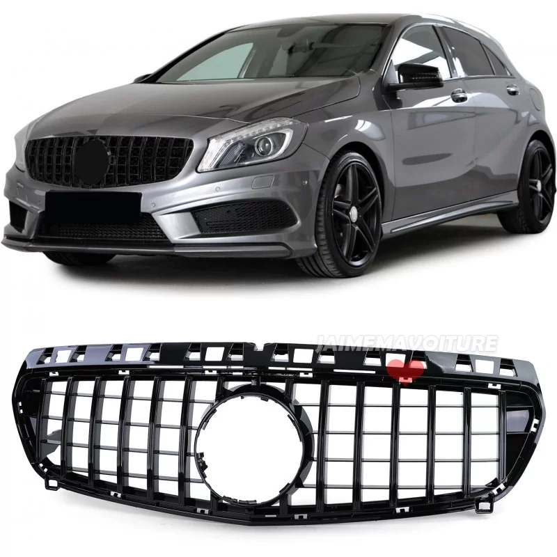 Svart panamericana-grill till Mercedes A-klass 2012-2015 Svart panamericana-grill till Mercedes A-klass 2012-2015