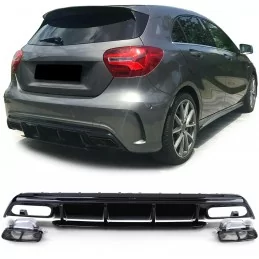 Diffusor-Kit für Mercedes AClass A45 AMG Facelift Look - BLACK EMBOUTS