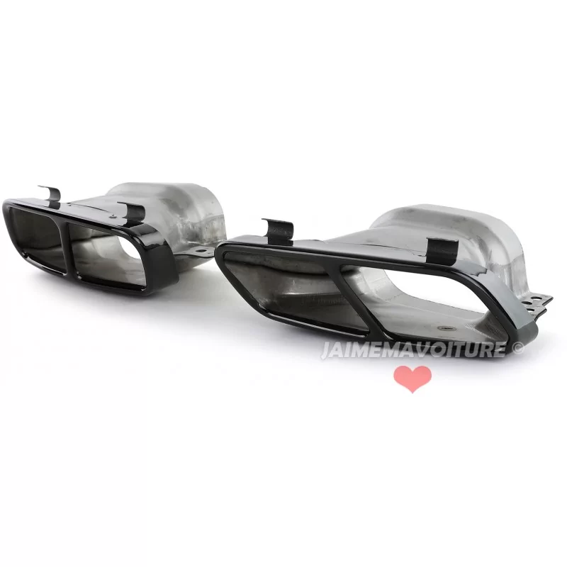 Dual tip exhaust for A45 AMG Mercedes / CLA45 / GLA 45 AMG - black