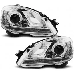 Front headlights led for Mercedes class C - Chrome