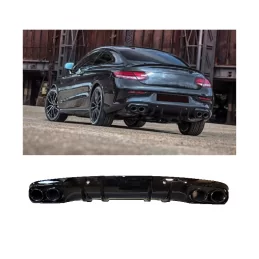 AMG rear bumper diffuser for Mercedes C-Class W205 2015-2021 look Facelift C63