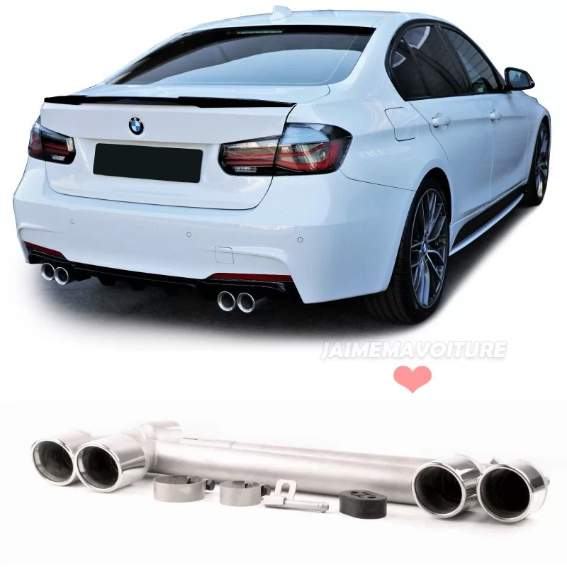 BMW 3 Series F30 F31 Pack M dual 2 tailpipes exhaust system