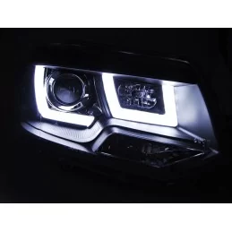 Schwarze U-Leds Frontscheinwerfer für VW T5 2010-2015