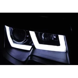 Schwarze U-Leds Frontscheinwerfer für VW T5 2010-2015