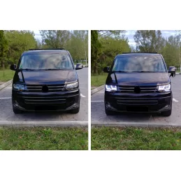 Schwarze U-Leds Frontscheinwerfer für VW T5 2010-2015