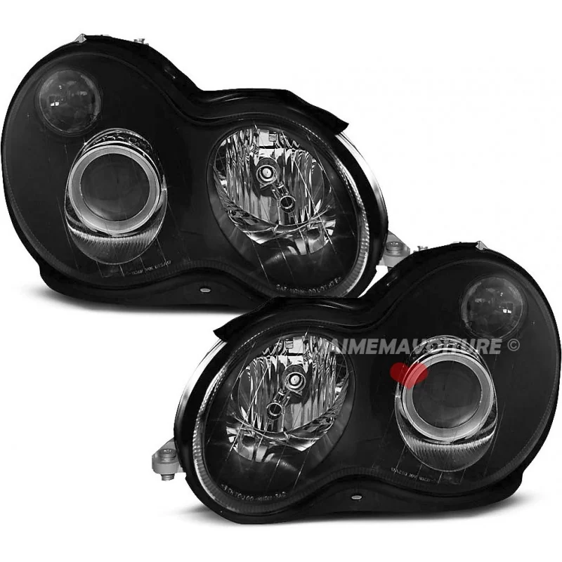 Faros delanteros para Mercedes Clase C - negro