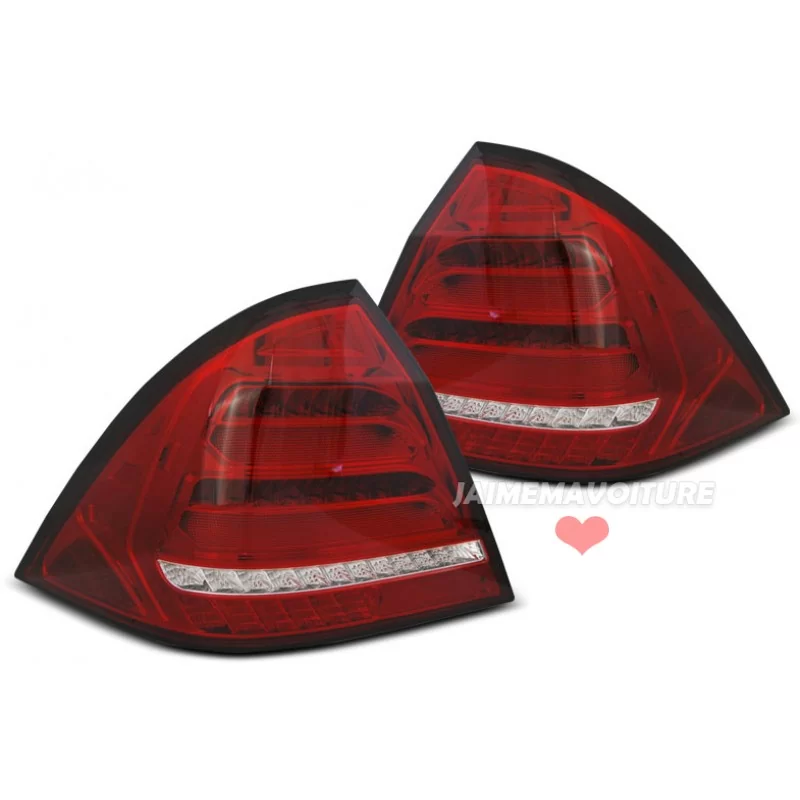 Feux arrières led dynamique pour Mercedes classe C 2000-2004 - Rouge blanc