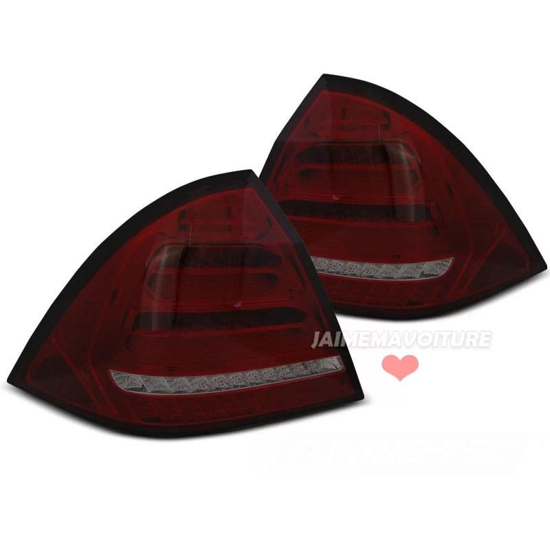 Feux arrières led dynamique pour Mercedes classe C 2000-2004 - Rouge Fumé