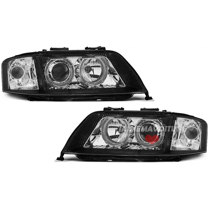 Front headlights angel eyes for Audi A6 2001-2004 - Xenon