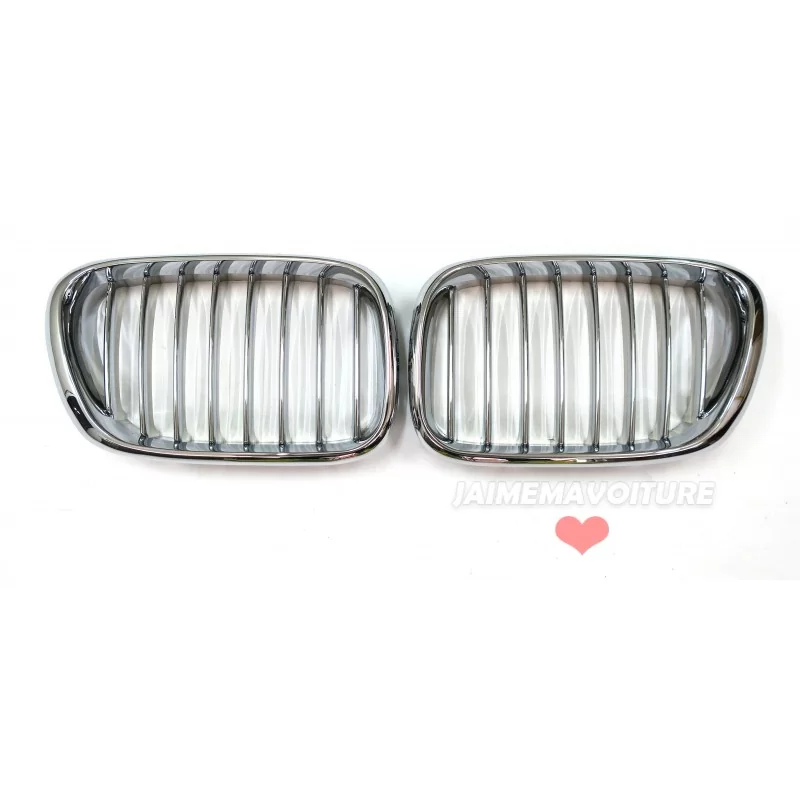 Paire de grilles de calandre full chrome pour BMW X5 E53 phase 1 Paire de grilles de calandre full chrome pour BMW X5 E53 phase 1