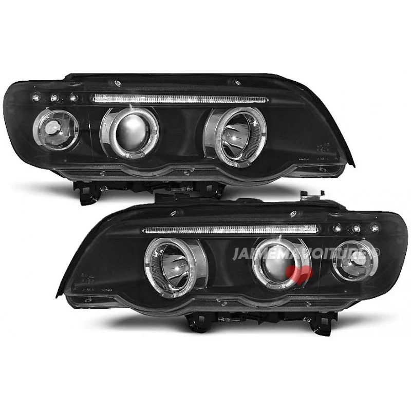 BMW X 5 faros delanteros angel eyes negro