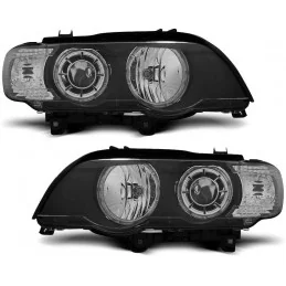 Front headlights angel eyes for BMW X 5 xenon