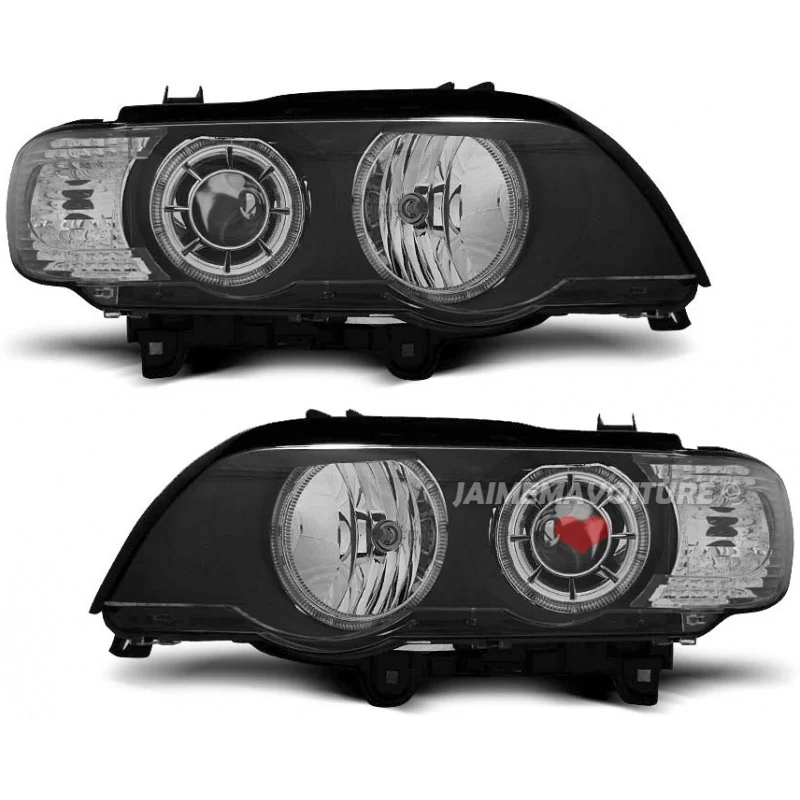 Fari anteriori Angel eyes per BMW X5 xenon 1999-2003