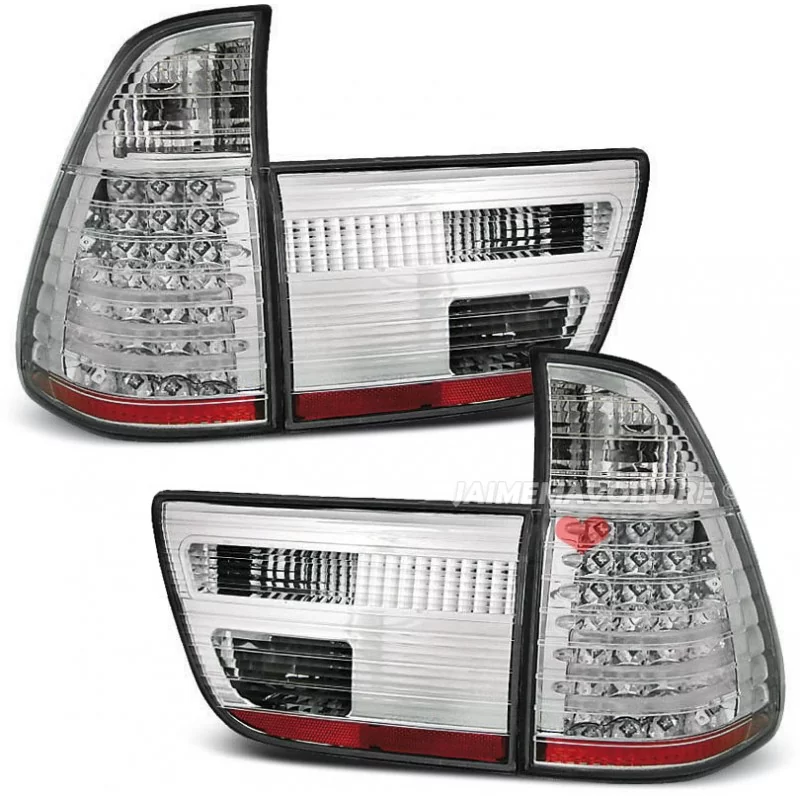 Feux arrières tuning led pour BMW X5 1999-2003 chrome