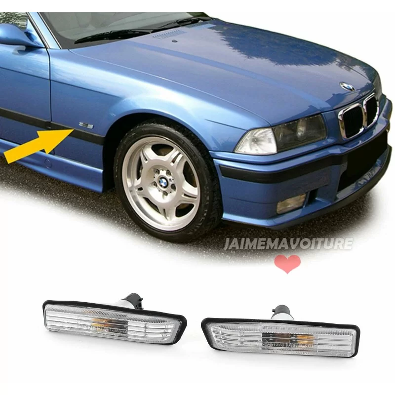 Pair of turn signal repeaters BMW E36 X5 White