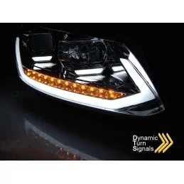 Dynamic led tube front headlights for VW Touran II 2010-2015