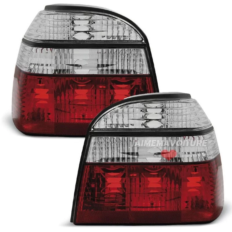 Golf 3 tuning tail lights red white Golf 3 tuning tail lights red white