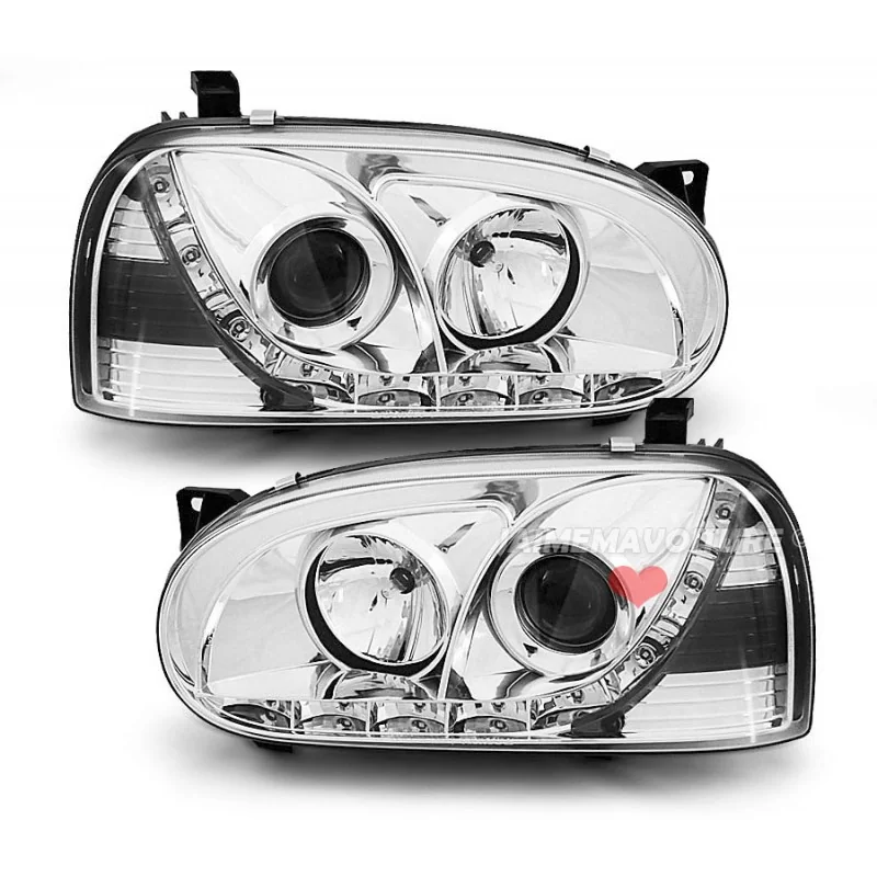 Faros delanteros led ojos del diablo para Golf 3