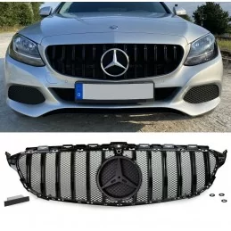 Mercedes Klasse C W205 Diamant Grille - Chrom Look grau C450