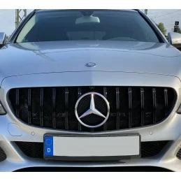 Mercedes class C W205 diamond grille - chrome Look grey C450