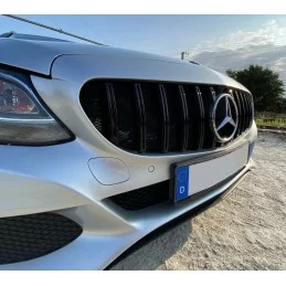 Mercedes class C W205 diamond grille - chrome Look grey C450