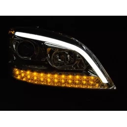 Phares avants à led tube pour Mercedes ML W164 - Chrome