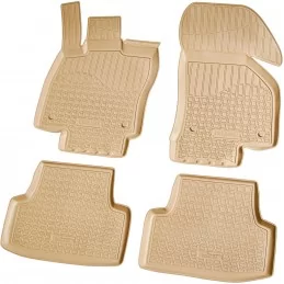 Tapis BEIGE 3D caoutchouc pour Volkswagen GOLF VII