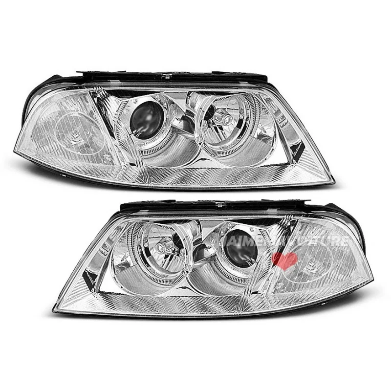 Phares avants angel eyes pour VW Passat 3BG Chrome