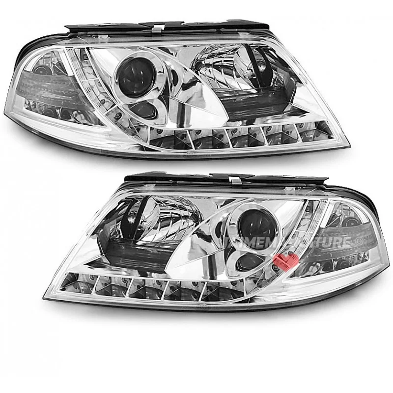 Phares avants led tuning pour VW Passat 3BG 2000-2005 - Chrome