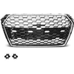 Grille for Audi A4 B9 look black chrome RS4