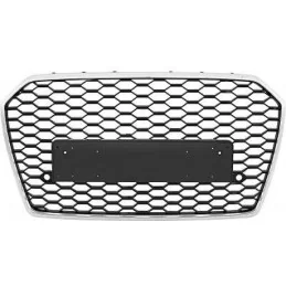 Grille de calandre look RS6 pour Audi A6 2015-2018 Noire Chrome