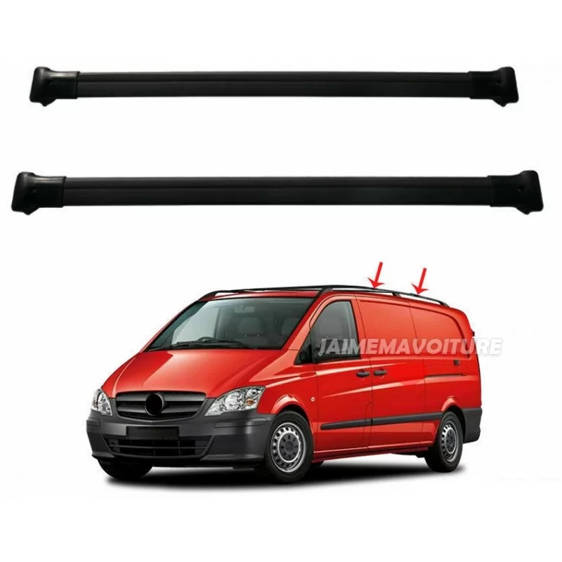 Barres de toit Mercedes Vito / Viano W638 W639 W447 - noires Barres de toit Mercedes Vito / Viano W638 W639 W447 - noires