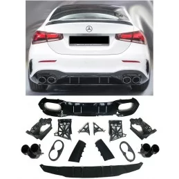 Heckdiffusor-Kit für Heckstoßstange Mercedes A-Klasse Limousine AMG-Look A45 Jaimemavoiturewang 4 - Jaimemavoiture.fr 