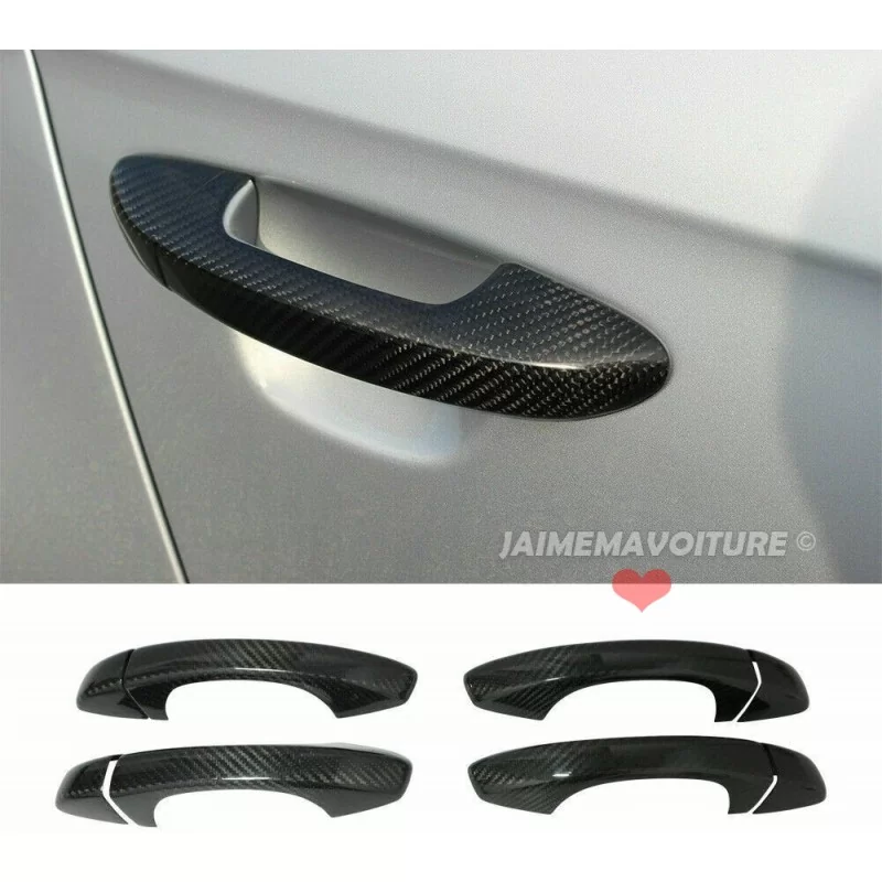 4 Couvres poignées de portes look carbone pour VW GOLF 7 - 5P