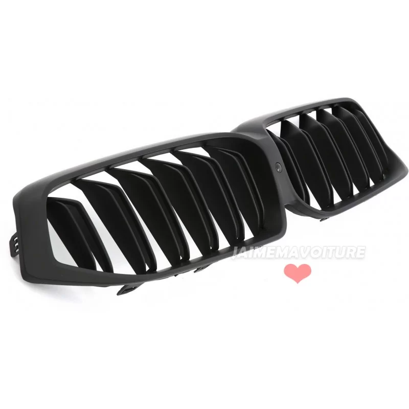 Grilles haricot calandre BMW Série 6 LCI M6 double barre noire mate