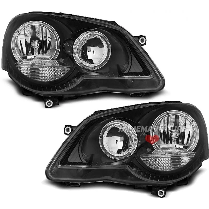 Phares avants pour VW Polo 9N3 Angel eyes 2005-2009