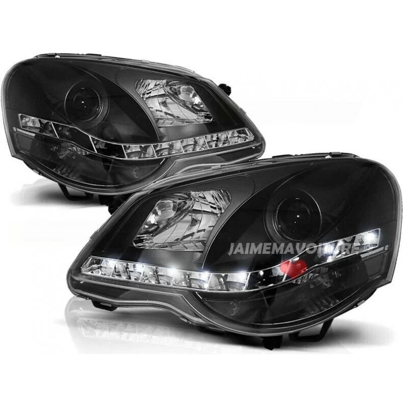 Faros de VW Polo 9N3 llevaron Sonar negro Faros de VW Polo 9N3 llevaron Sonar negro