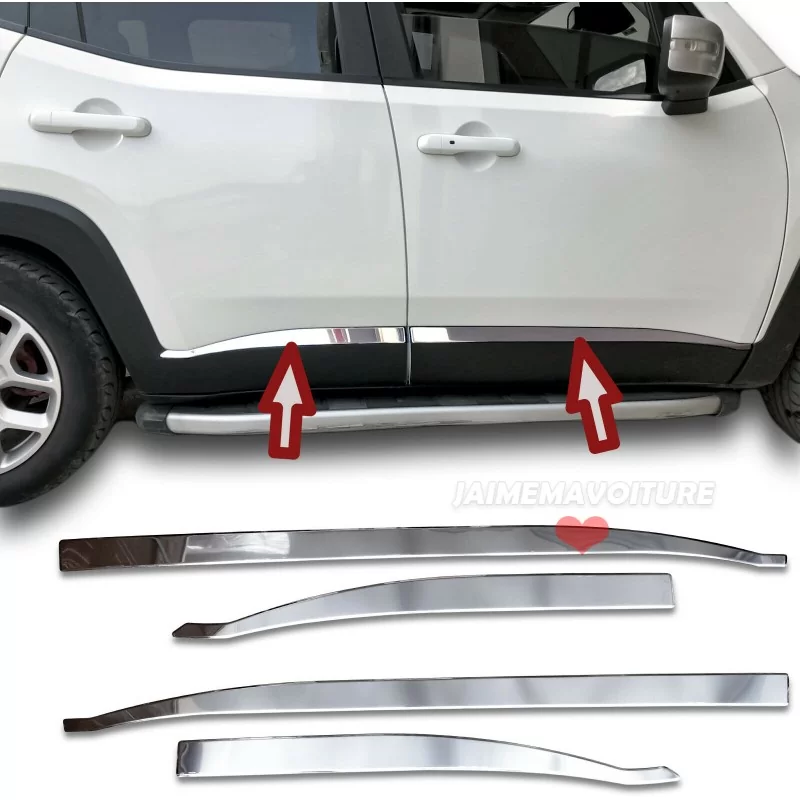 Baguette de porte chrome alu brossé pour Jeep Renegade