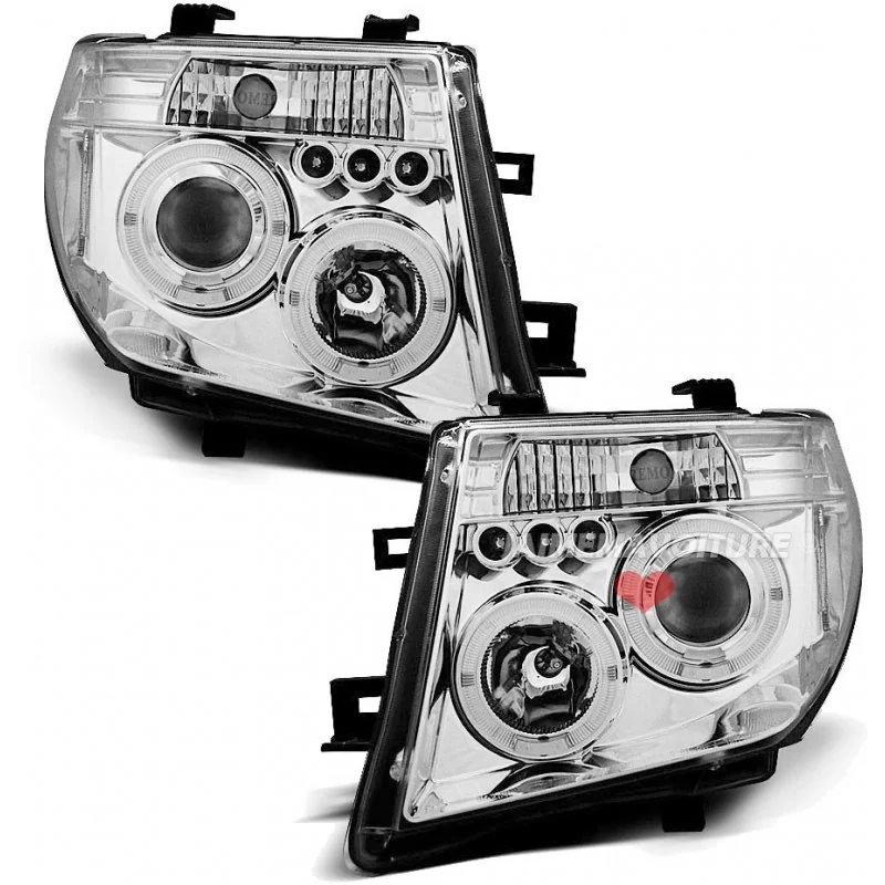 Phares avants angel eyes pour Nissan NAVARA D40 / PATHFINDER