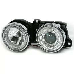 Framstrålkastare för BMW E30 Angel eyes krom