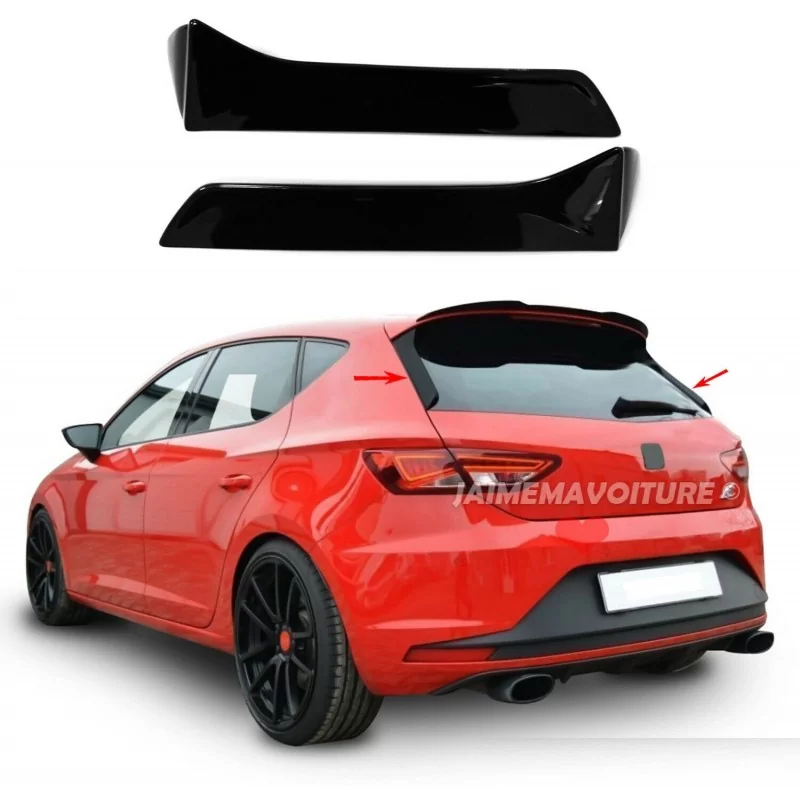 Fundas de espejo deportivas negras para Seat León 3 2012-2019 Fundas de espejo deportivas negras para Seat León 3 2012-2019