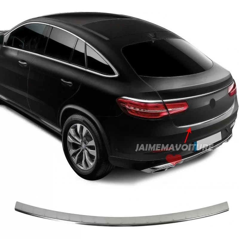 Seuil protection parechoc arrière chrome alu Mercedes GLE COUPE C292 2015-2018