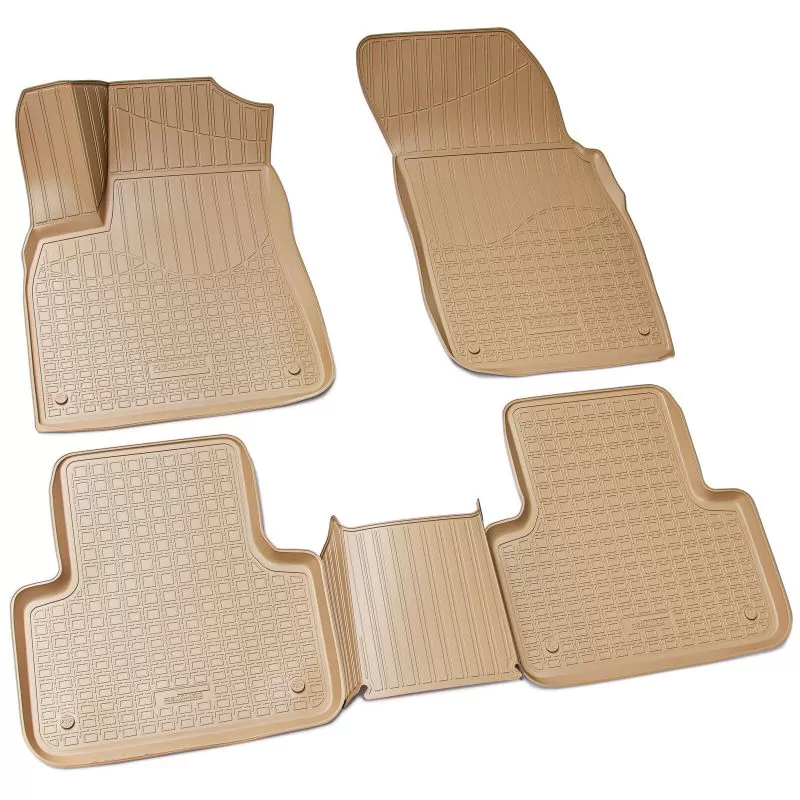 Tappetini in gomma beige per Audi Q7 2015-2020 Tappetini in gomma beige per Audi Q7 2015-2020