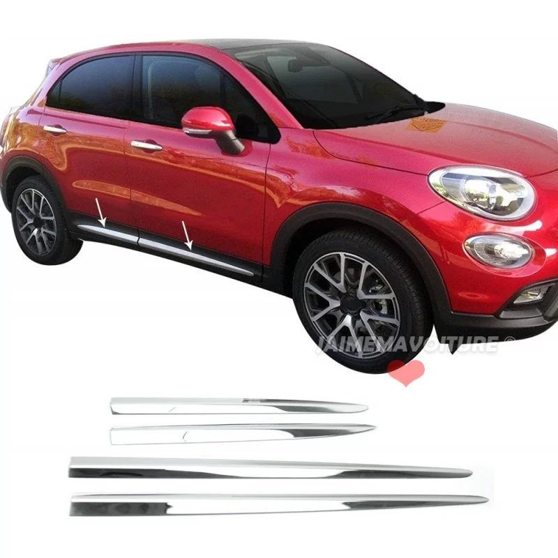 Chrome aluminum chrome lower wand for Fiat 500X