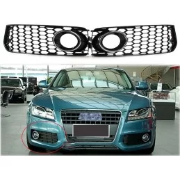 Grilles antibrouillard look RS5 pour Audi A5 2007-2012 SLINE - Noire chrome