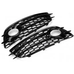 Fog light grilles for AUDI A4 B8 S4 S-LINE 2008-2012 - Black